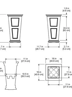 Fairfield Self-Watering Tall Patio Planters, 28” -Garden Pot Planter Sales Store 39342 15V tif