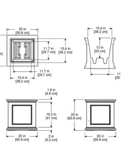 Fairfield Self-Watering Square Planter, 20” X 20” -Garden Pot Planter Sales Store 39618 16V tif