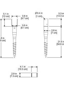 No-Dig Ground Screw For Mailpost -Garden Pot Planter Sales Store 8587086 02V tif