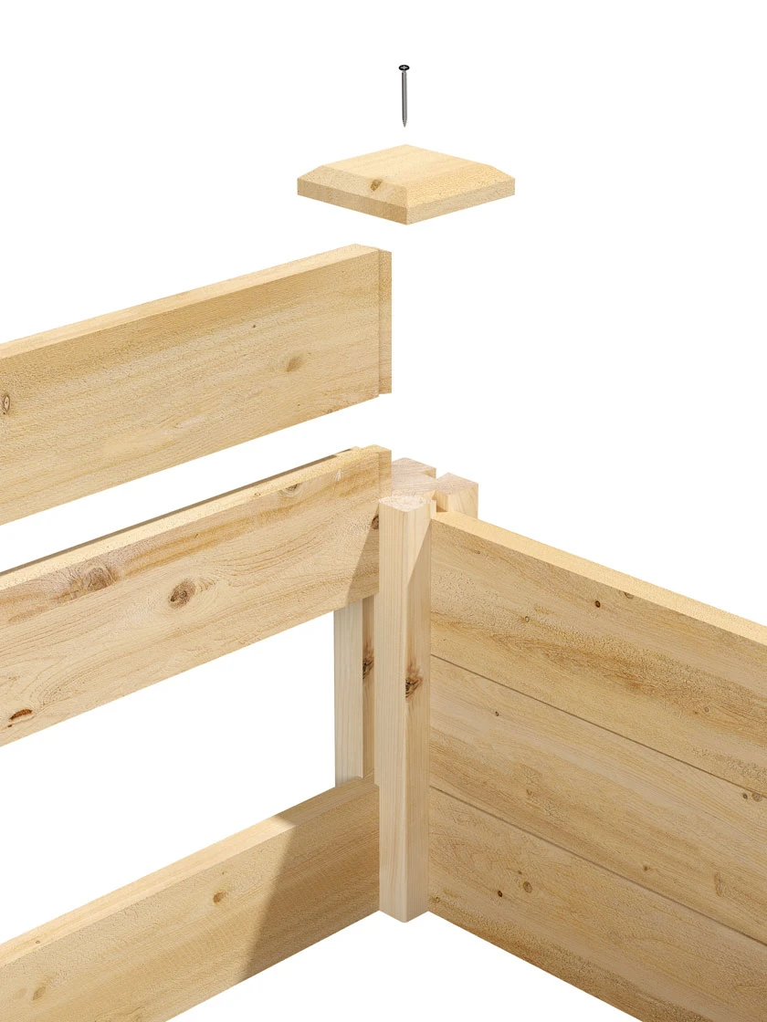 2-Tier Pine Raised Garden Bed, 80 Sqft.12'x12' 6 2-Tier Pine Raised Garden Bed, 80 Sqft.12'x12' - Image 4