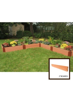 Classic Sienna Raised Garden Bed "L" Shaped With 2" Boards -Garden Pot Planter Sales Store 8588255 01v sienna composite raised garden bed 2 inch l shaped