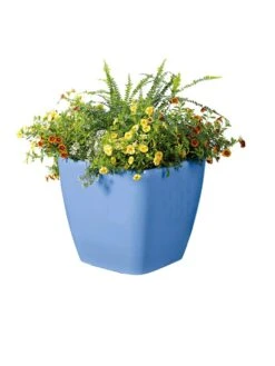 Viva Square Self-Watering Rolling Planter, 14" Diameter -Garden Pot Planter Sales Store 8589777BL 6080 tif