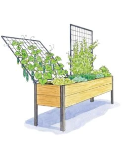 Elevated Planter Box And Space-Maker Pivoting Trellis Set, 2' X 8' 8 Elevated Planter Box And Space-Maker Pivoting Trellis Set, 2' X 8' -Garden Pot Planter Sales Store 8590367 SMTrellis 8ft tif