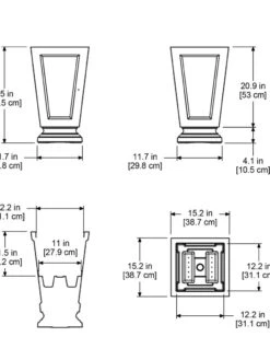 Kensington Self-Watering Tall Patio Planter, 25" -Garden Pot Planter Sales Store 8598549 07V tif