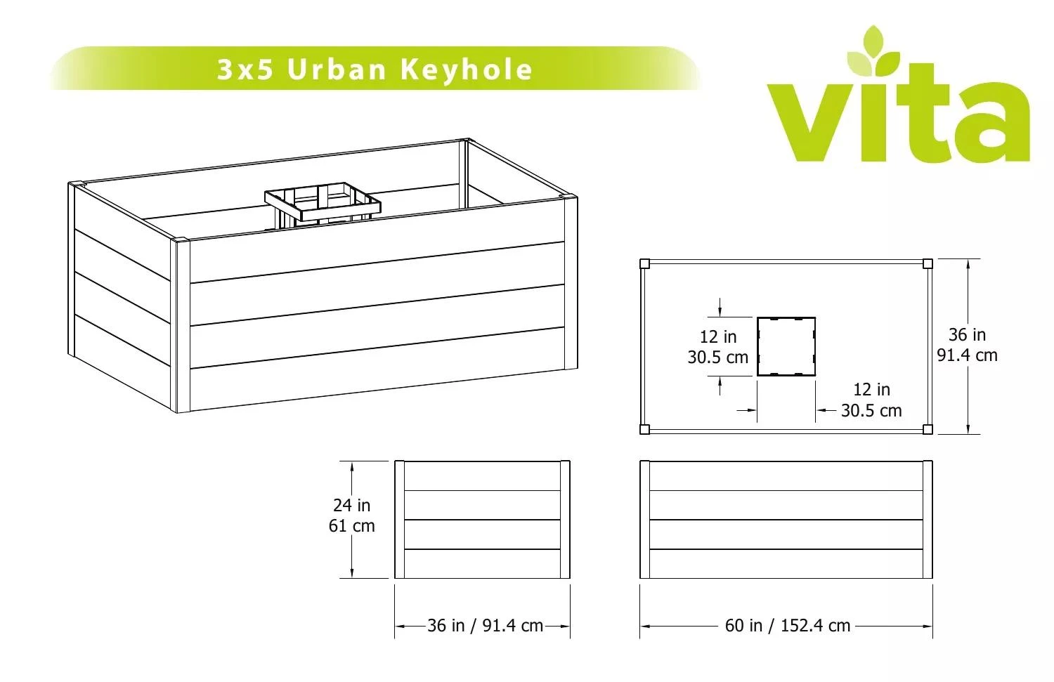 Urban Keyhole Garden 3' X 5' 5 Urban Keyhole Garden 3' X 5' - Image 3