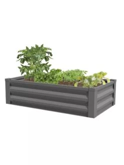 Powder-Coated Metal Raised Garden Bed, 24" X 48" -Garden Pot Planter Sales Store 8599393 03 powder coated metal raised garden bed 24x50 gray