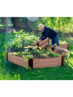 Classic Sienna Circle Keyhole Garden With 2" Boards -Garden Pot Planter Sales Store 8599402 02v