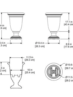 Ellington Self-Watering Urn Planter, 24" -Garden Pot Planter Sales Store 8600110 11V tif