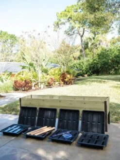 Self-Watering Eco-Stained Elevated Planter Box, 2' X 8' -Garden Pot Planter Sales Store 8608968 8937 tif 1