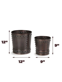 Riveted Planters, Set Of 2 -Garden Pot Planter Sales Store 8610032 03v