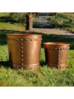 Riveted Planters, Set Of 2 -Garden Pot Planter Sales Store 8610032 05v