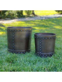 Riveted Planters, Set Of 2 -Garden Pot Planter Sales Store 8610081 01v