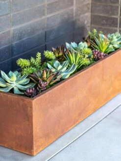 Veradek Metallic Series Corten Steel Window Box Planter, 36" -Garden Pot Planter Sales Store 8611609 02V tif
