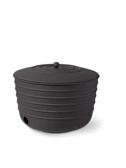 Matte Black Ribbed Hose Pot With Lid 8 Matte Black Ribbed Hose Pot With Lid -Garden Pot Planter Sales Store 8611991 5867 tif