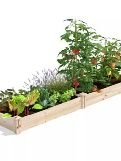 Pine Raised Garden Bed, 2' X 8' -Garden Pot Planter Sales Store 8612243 02V jpg
