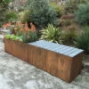 Nice Corten Trough Planters With Bench Top -Garden Pot Planter Sales Store 8612399 03v
