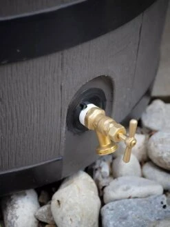 Round Rain Barrel With Planter, 35 Gallons -Garden Pot Planter Sales Store 8612856BK 10V tif