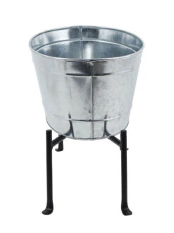 Achla Designs Mini Oval Galvanized Tub With Folding Stand -Garden Pot Planter Sales Store 8612906 05v