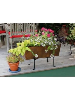 Achla Designs Copper Flower Box With Folding Stand -Garden Pot Planter Sales Store 8612914 04v