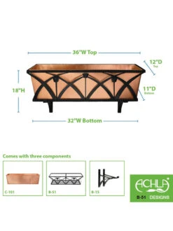Achla Designs Rockwood Window Box -Garden Pot Planter Sales Store 8612918 03v