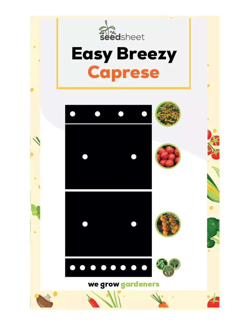 SeedSheets Organic Vegetable Garden, Easy Breezy Caprese, 4' X 8' 3 SeedSheets Organic Vegetable Garden, Easy Breezy Caprese, 4' X 8'