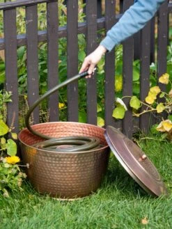 Hammered Copper Hose Pot With Lid -Garden Pot Planter Sales Store 8613311 0012