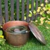 Hammered Copper Hose Pot With Lid 1 Hammered Copper Hose Pot With Lid -Garden Pot Planter Sales Store 8613311 0102 hammered copper hose pot with lid