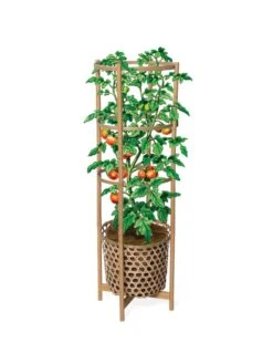 Elevated Bamboo Tomato Planter And Trellis -Garden Pot Planter Sales Store 8613502 art flat
