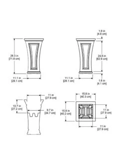Cambridge Tall Planter, 28" Height -Garden Pot Planter Sales Store 8613524 04V 3 4