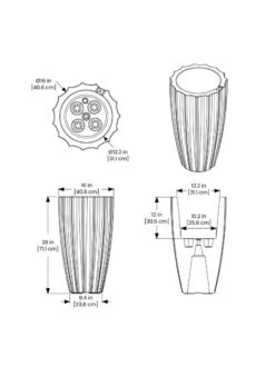 Sedona Tall Planter, 28" Height -Garden Pot Planter Sales Store 8613525 10V 3 4