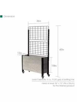 Mobile Deep Trough Planter With Trellis -Garden Pot Planter Sales Store 8614265 04V 3 4